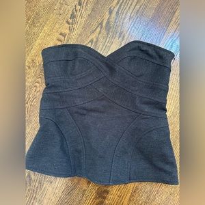 Nanette Lepore charcoal gray bustier style top